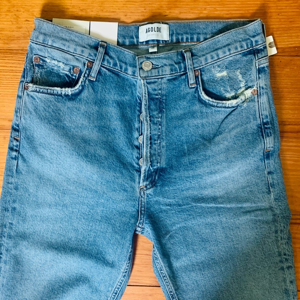 NWT Agolde Nico Ultra High Rise Slim Jeans